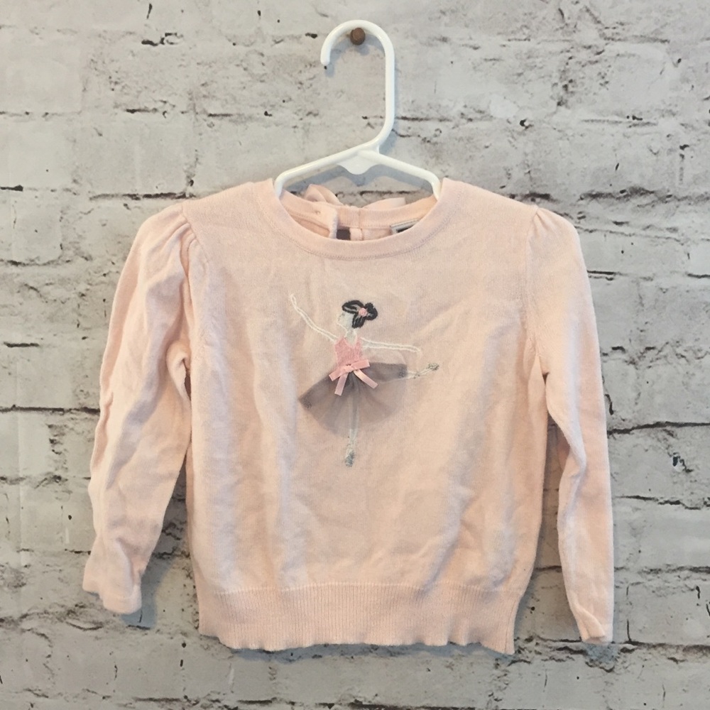 Janie and Jack Girls Pink Ballerina Sweater 18-24M